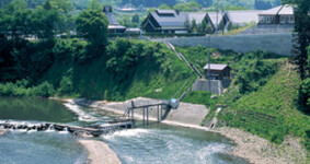 ▲大江町觀光全景 ▲大江町観光やな全景